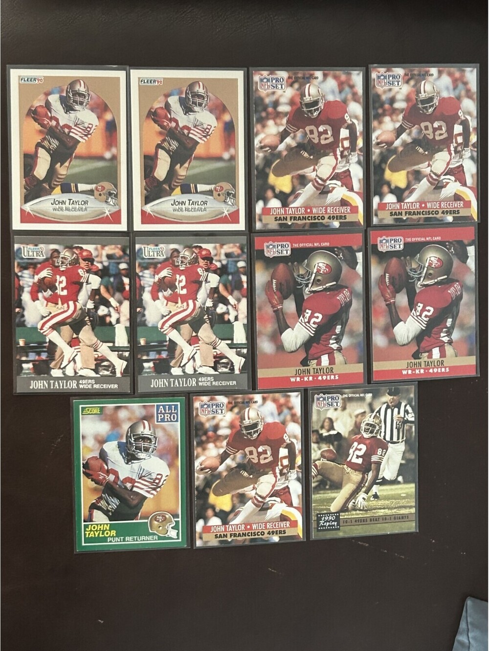 NFL 49ERS ALL PRO WR JOHN TAYLOR VINTAGE COLLECTION 11 NFL CARD LOT NM